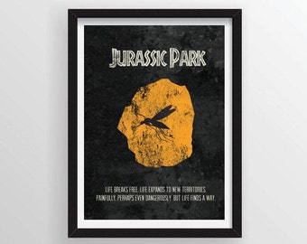 8.5 x 11 Minimal Jurassic Park Poster