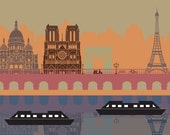 Paris skyline poster