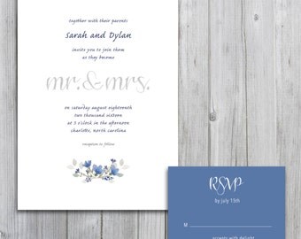 Wedding Invitation and RSVP card - DIGITAL