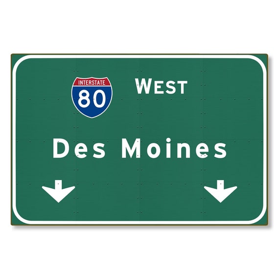 Interstate Sign Des Moines Metal Wall Decor Iowa ia Highway