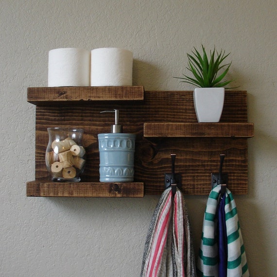 Modern Rustic 3 Tier Bathroom Wall Shelf