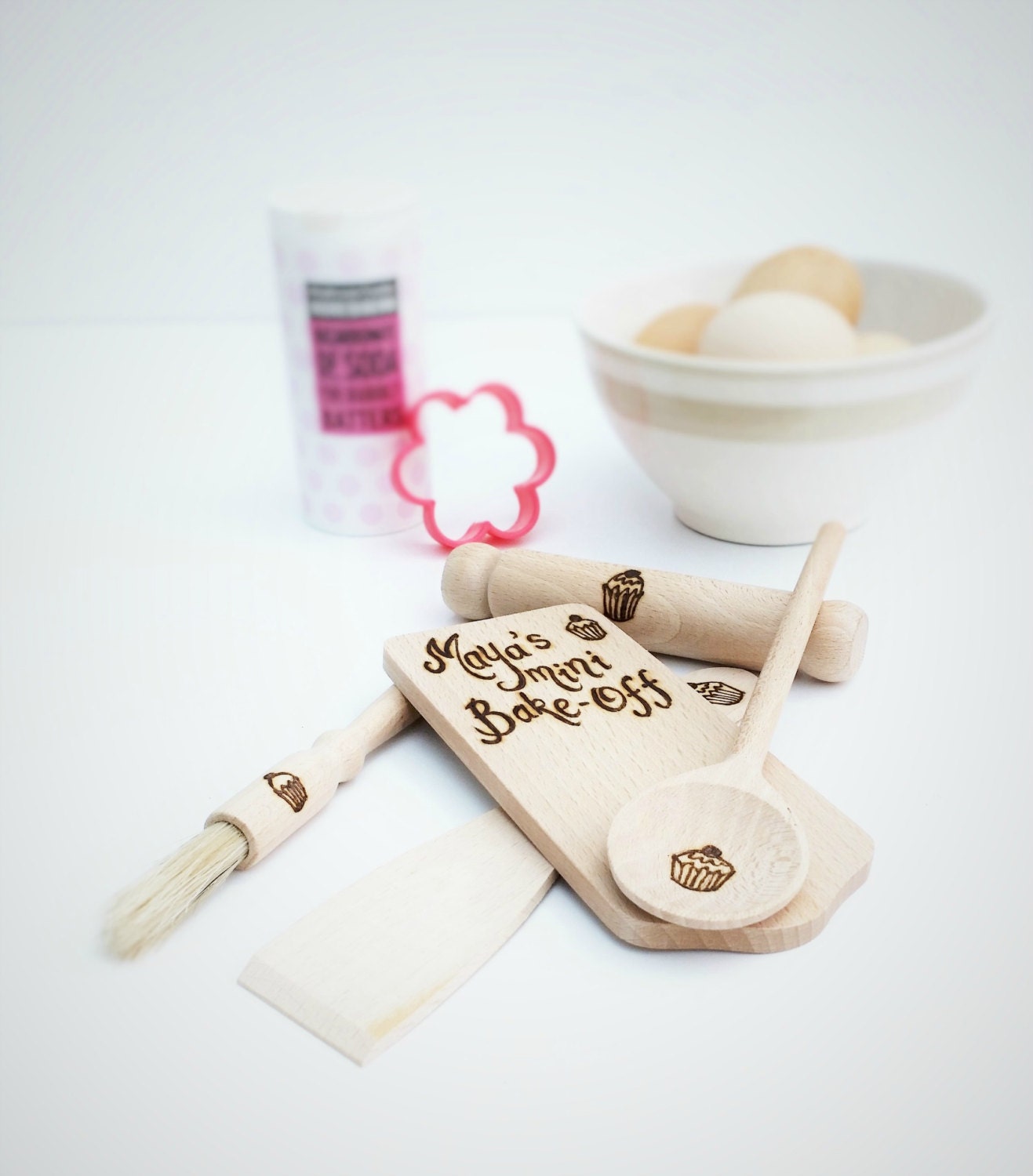 Personalised Baking Set child's gift wooden cookery set