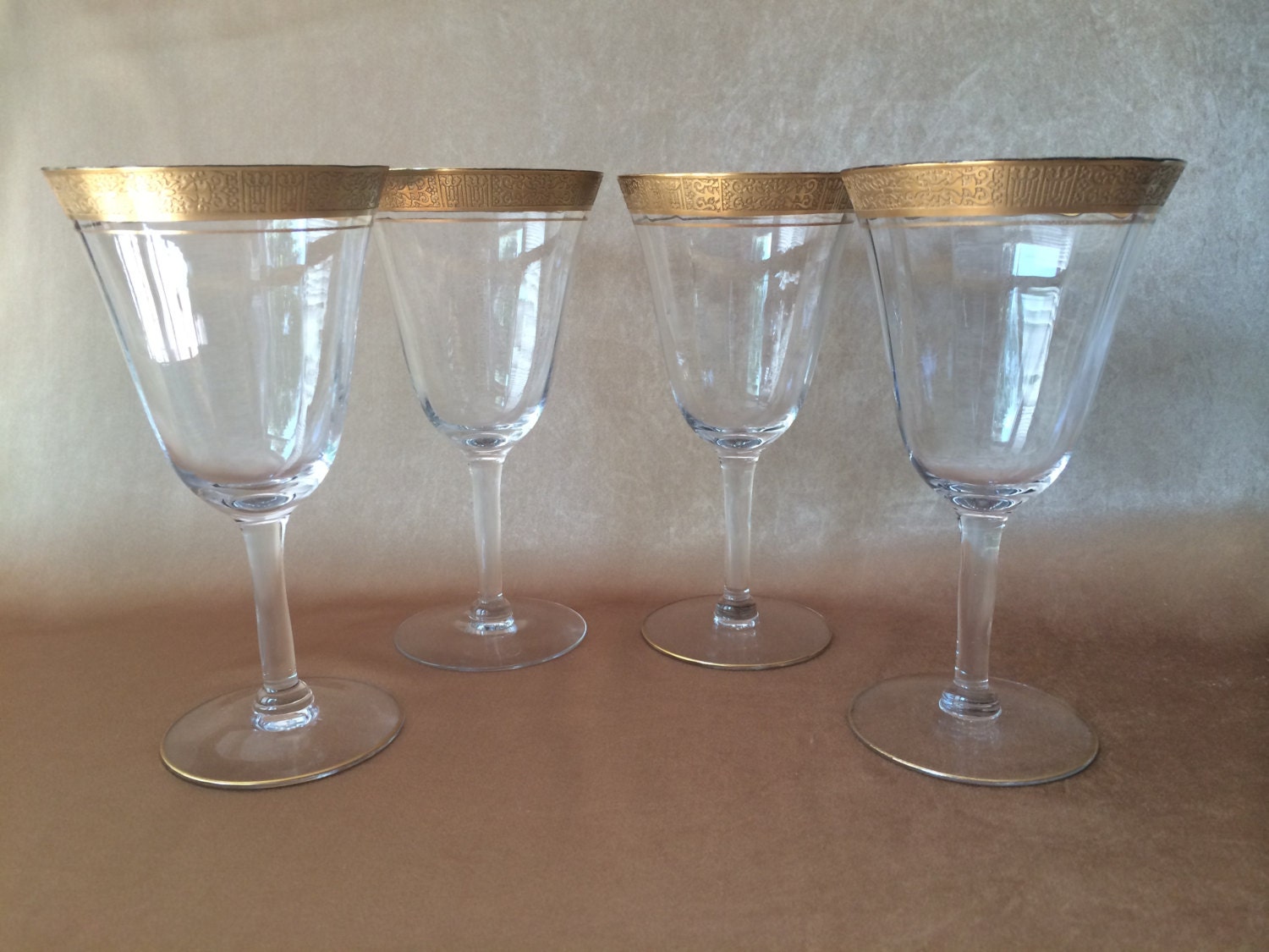 Gold Trim Wine Glass Tiffin Franciscan Tiffin Minton Optic