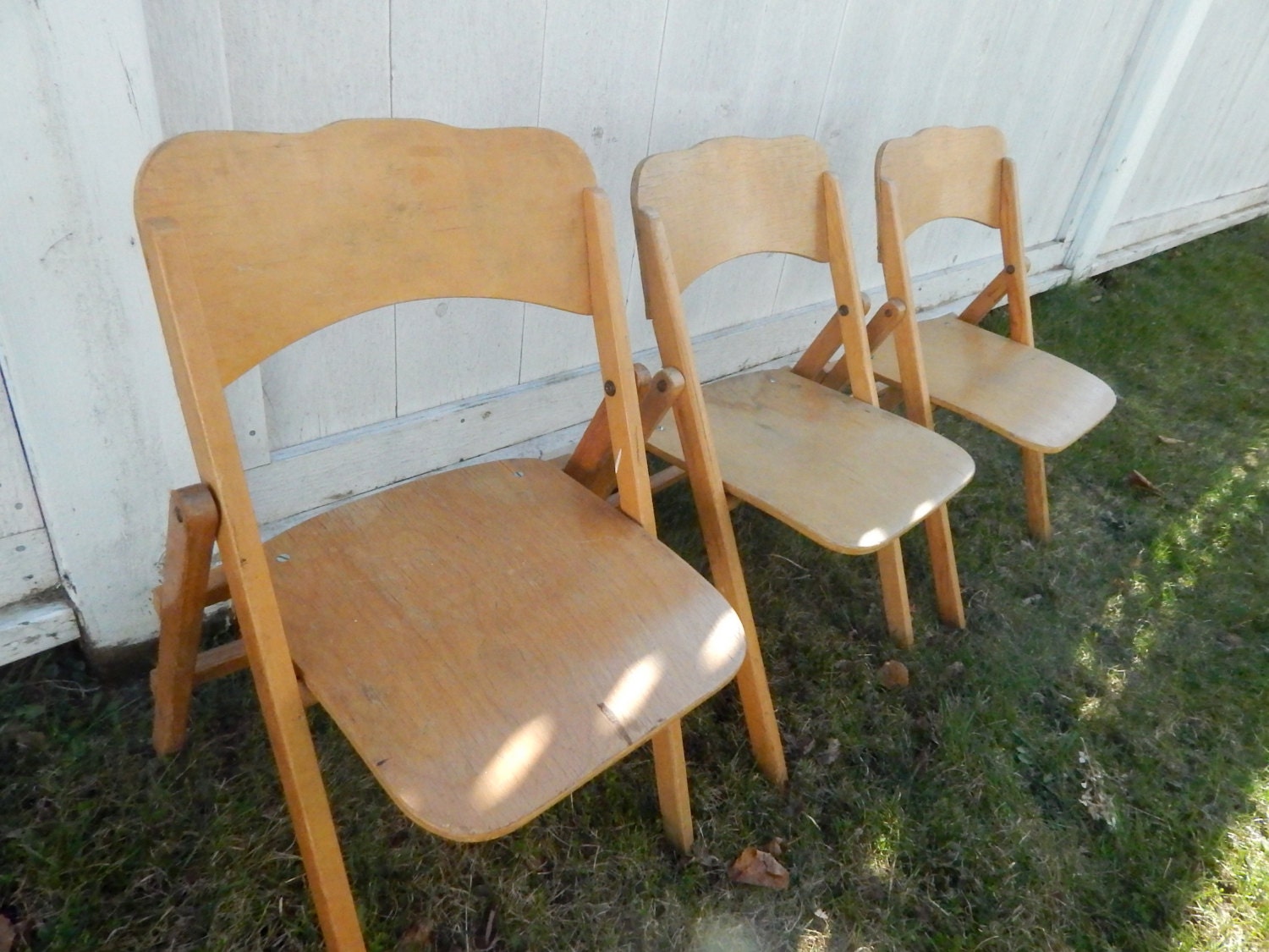 Children's Wood Folding School Library Chairs Mid