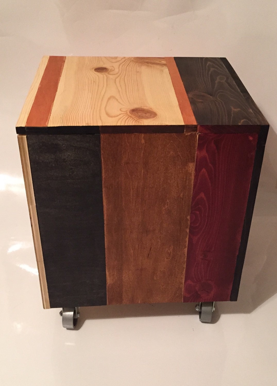 Reclaimed Wood Cube End Table by FirahVeen on Etsy