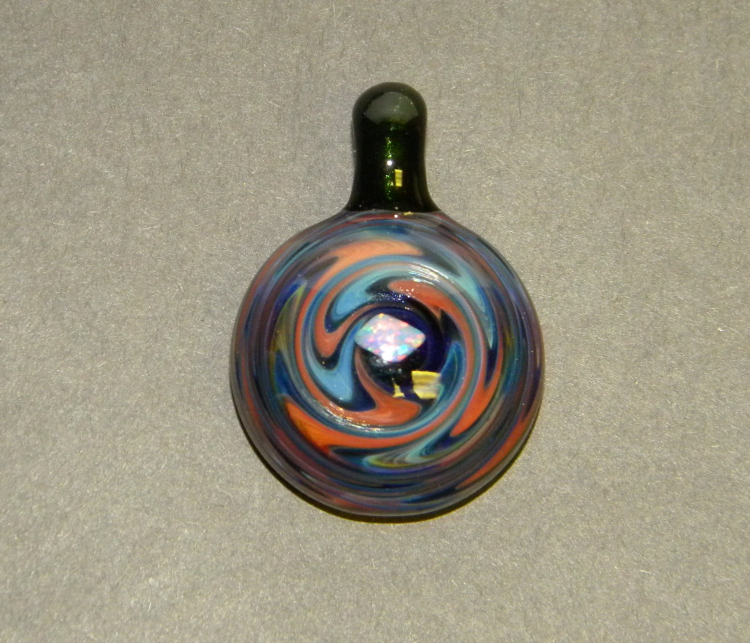 Glass WigWag Pendant 16 by Johnny5Glass on Etsy