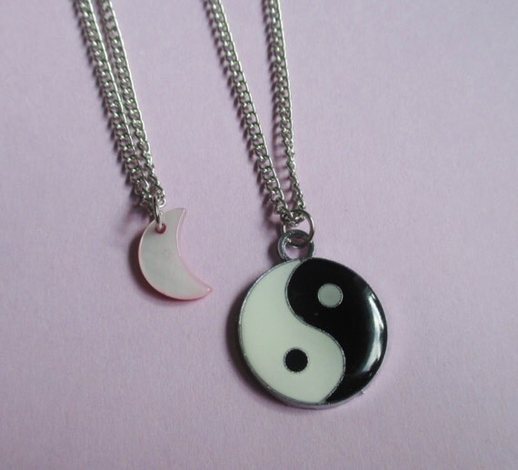 pastel goth grunge necklace set yin yang by OfStarsAndWine on Etsy