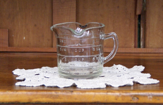 Three Spout One 1 Cup Clear Glass Measuring By Jinglebeanfarm 2731