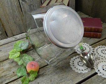 Antique Big Glass Jar and Lid General Drug Store Counter Candy Jar