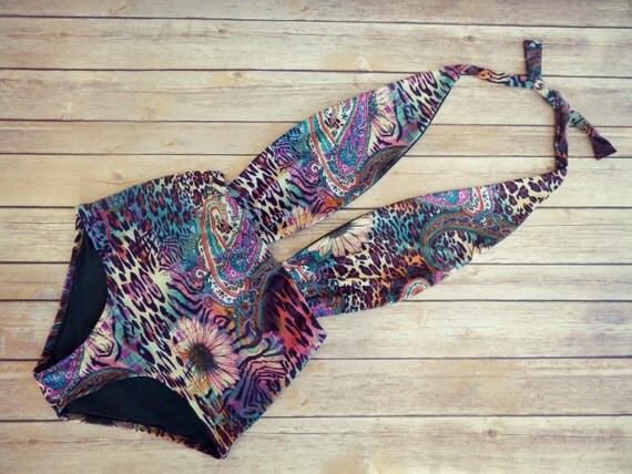 Swimsuit High Waisted Vintage Bohemian Style One Piece