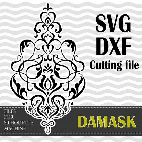 Download Items similar to Damask designs, SVG, DXF, vinyl cut files, for use with Silhouette Studio or ...