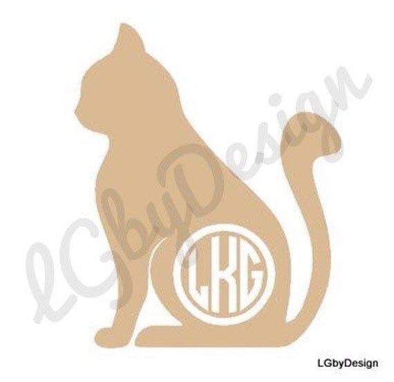 Items similar to Cat Breed Decal with Monogram on Etsy