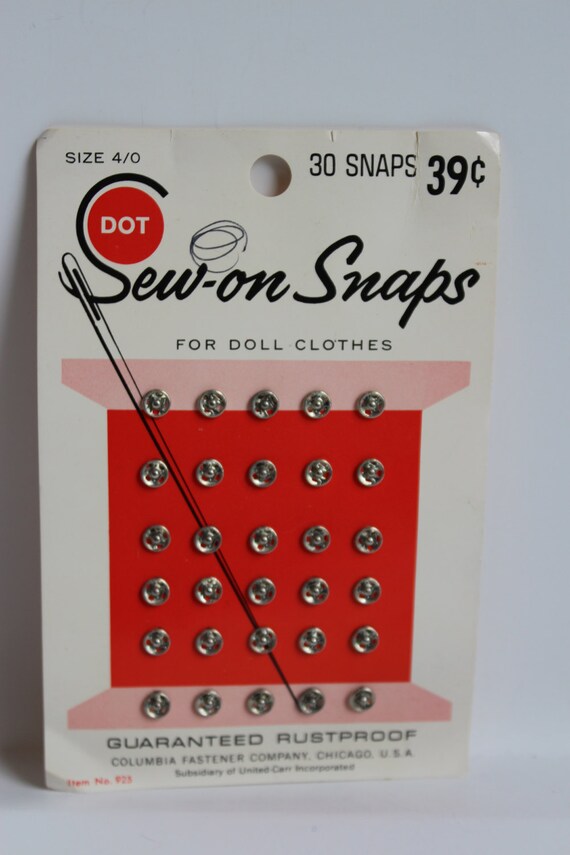 SEW ON SNAPS Dot Snaps small snaps for doll dress snaps for