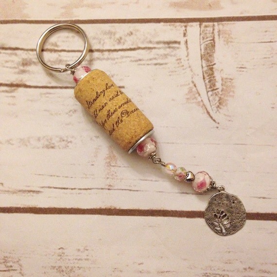 Wine Cork Keychain by TrueVineGifts on Etsy