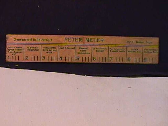 Vintage Adult Joke Ruler Wood Peter Meter