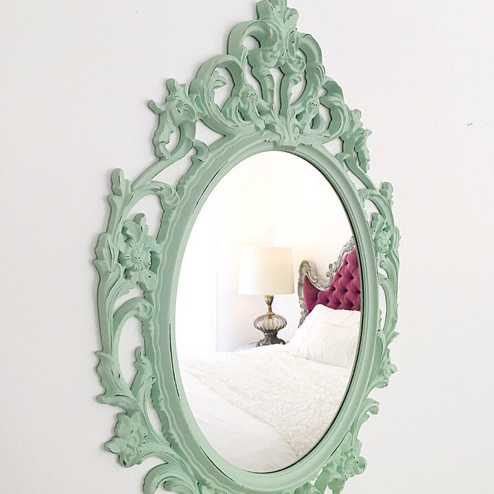 Mint Green Mirror Ornate Nursery Mirror Distressed Bathroom