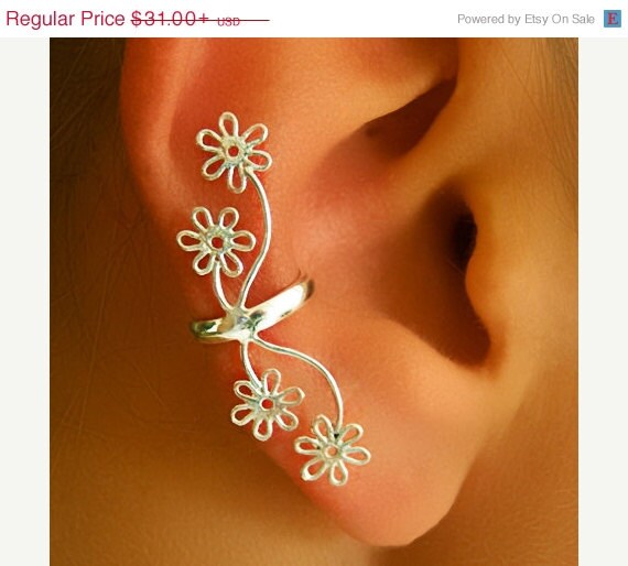 ONSALE 15 OFF Silver Ear Cuff Ear Wrap Fake Ear by