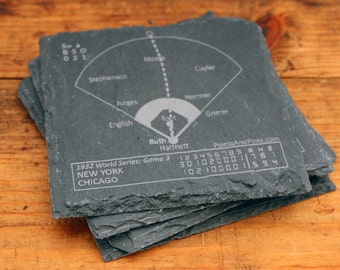 Yankees Vintage Greatest Plays - Slate Coasters (Set of 4)