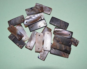 Vintage Brown Lip Shell Rectangle Links - Lot of 20 (2041570)*