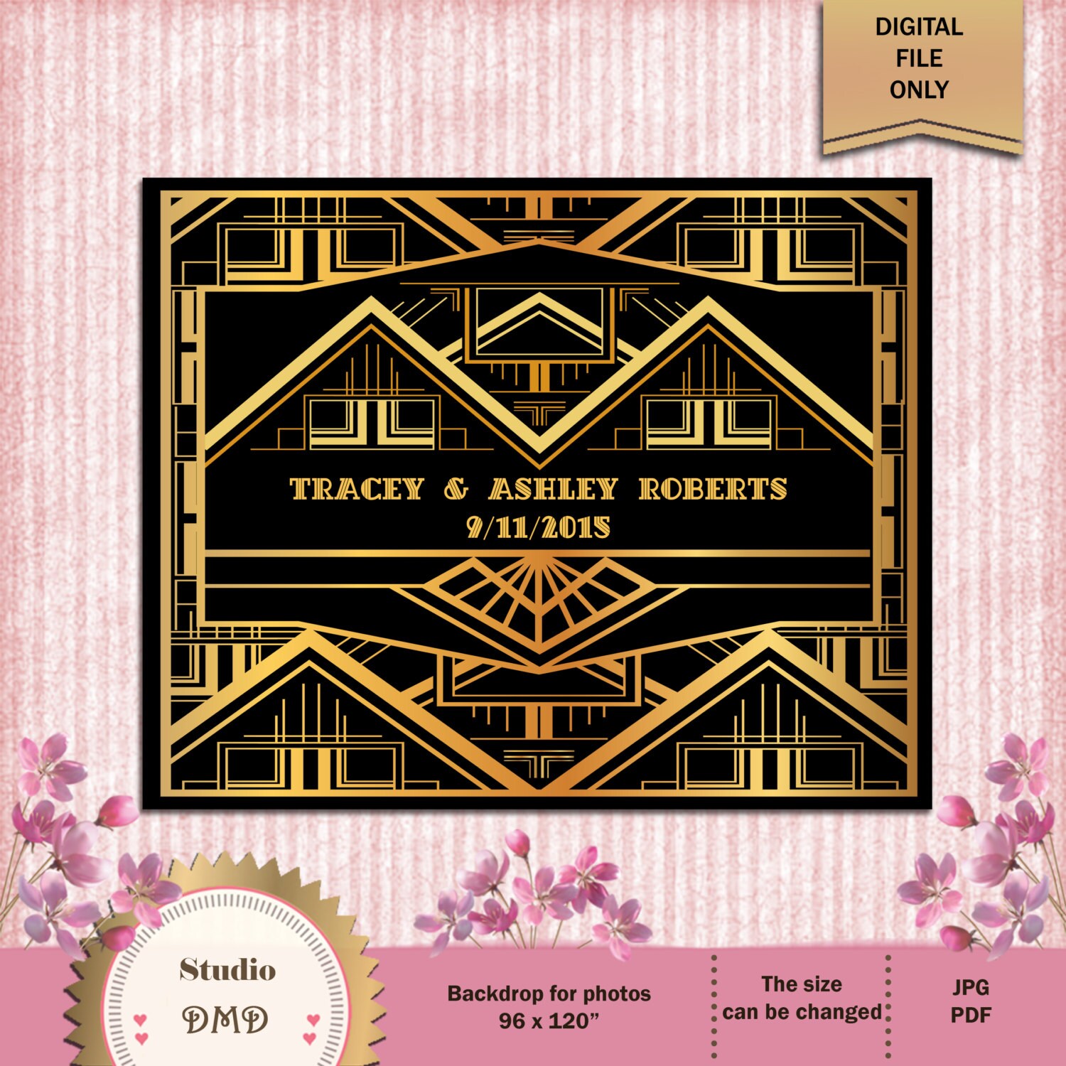 Great Gatsby Art Deco Backdrop for Photos Wall Decor by StudioDMD