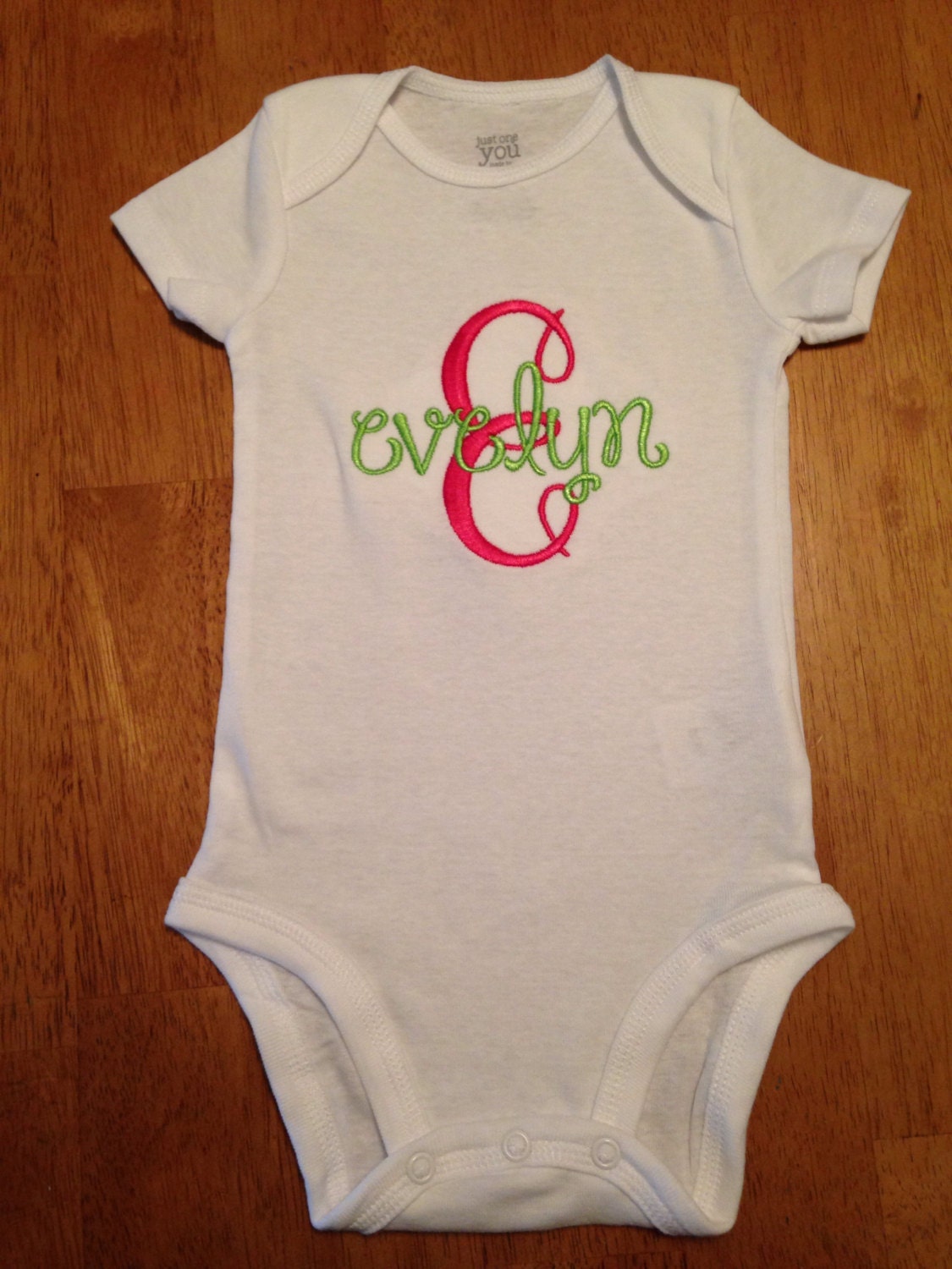 Monogrammed Onesie for Baby Girl by on Etsy