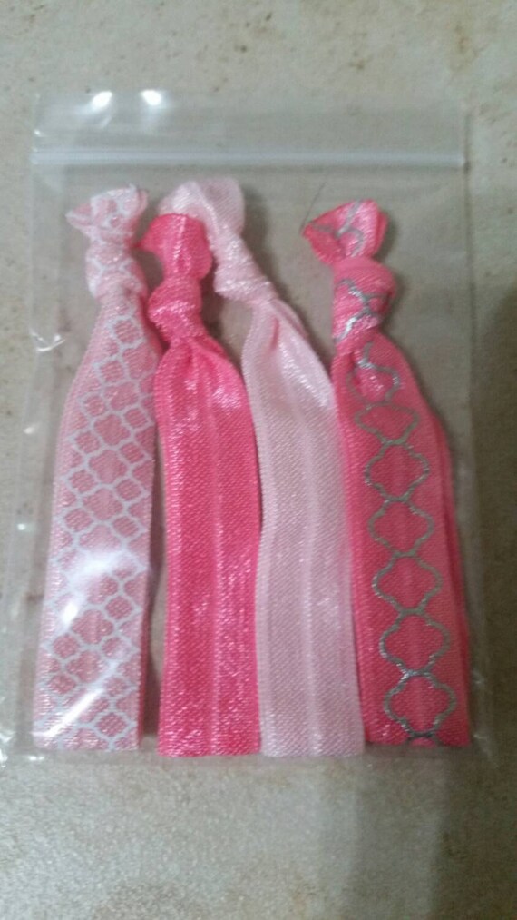 Items similar to Think Pink 1 Elastic Hair Ties on Etsy