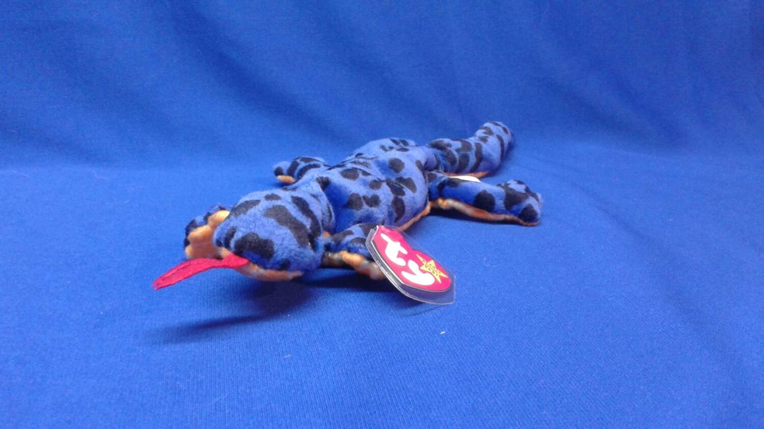 LIZZY THE LIZARD Original Beanie Baby blue by MoreStuffYouWant