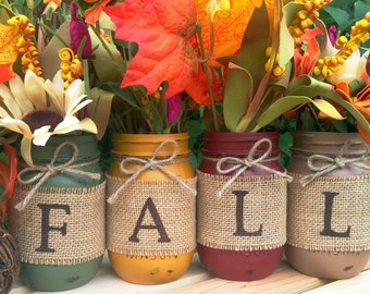 THE ORIGINAL Fall Mason Jars, Autumn, Home Decor, Fall Decor, Thanksgiving, Centerpiece, Fall Wedding, Farmhouse, Fall, Country, Harvest