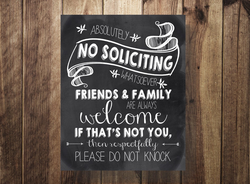 no soliciting sign do not ring the doorbell sleeping baby