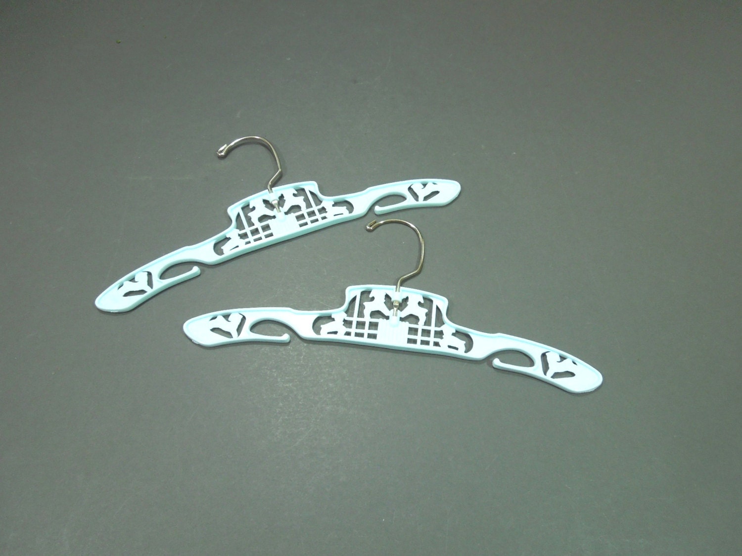 Children’s hangers sheep pattern Blue plastic vintage hangers