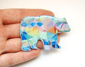animal brooch , statement brooch , hipster gift ideas , hipster gift for her , polar bear brooch , polar bear