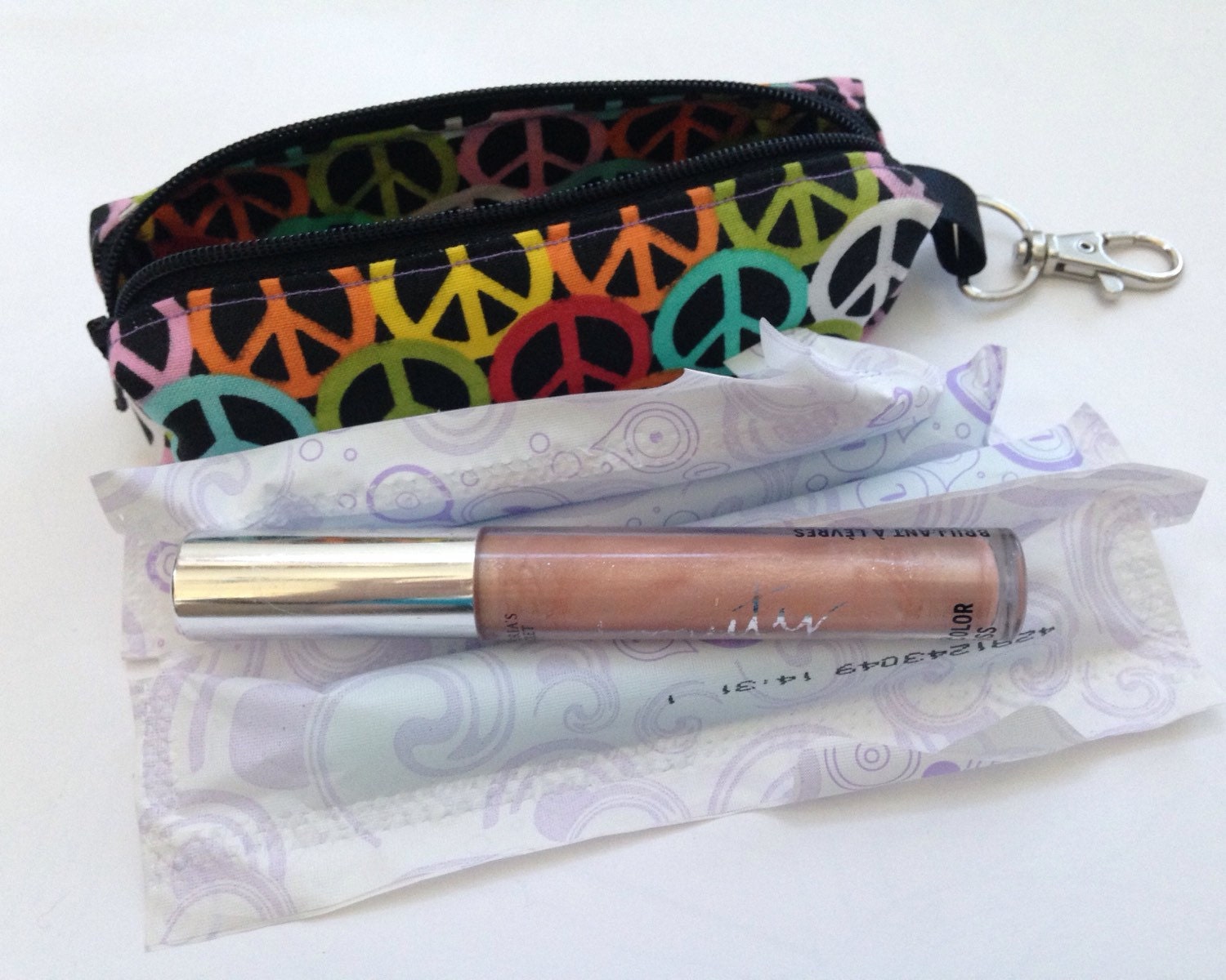 3 x 1 lip Balm Holder small Zipper Pouch with