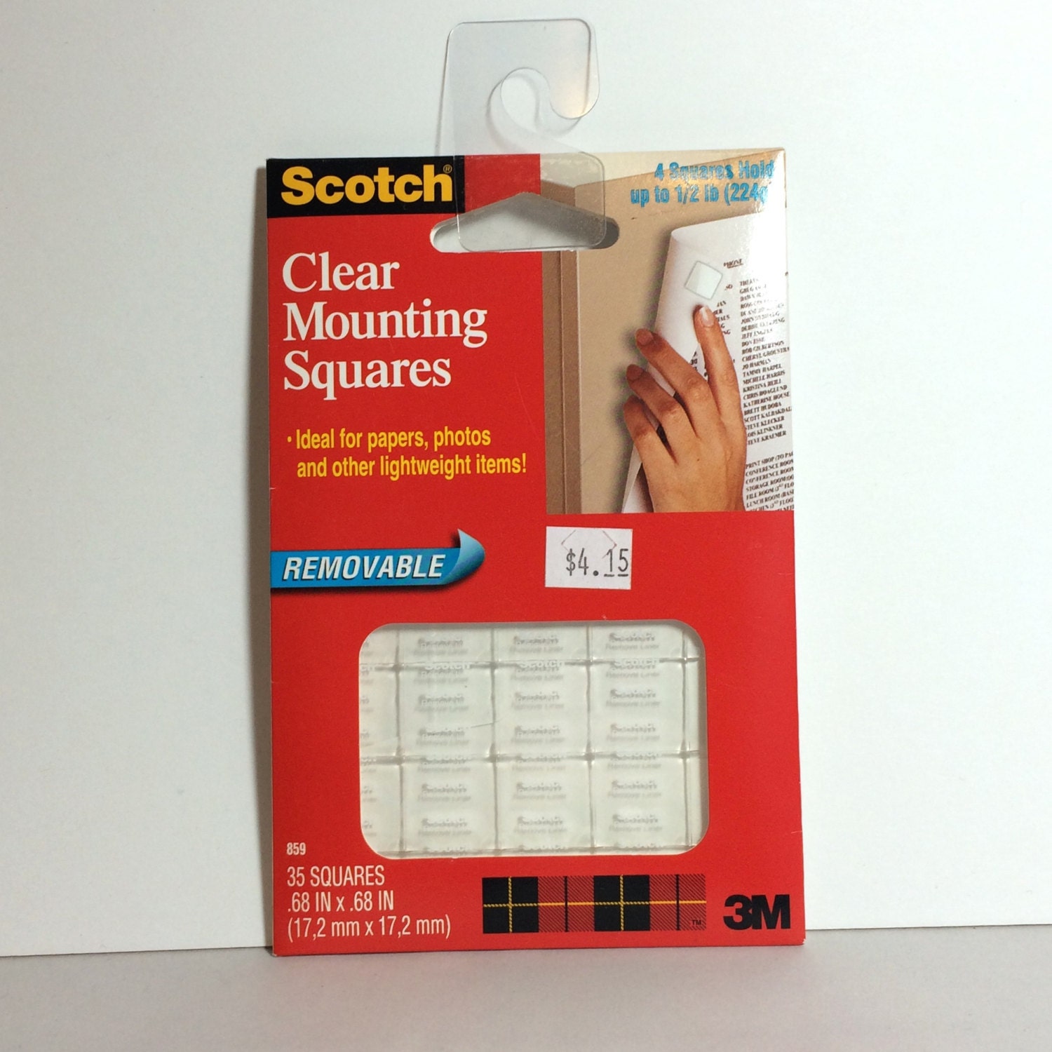 Scotch Clear Mounting Squares ADHESIVE 35Pack