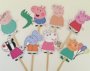 Peppa Pig Cupcake Toppers/Peppa Pig Toppers/Girl Party/First Birthday
