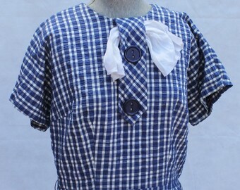 Blue Check dress by Manford 32"W