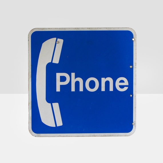 18 vintage phone booth sign 1970's phone booth