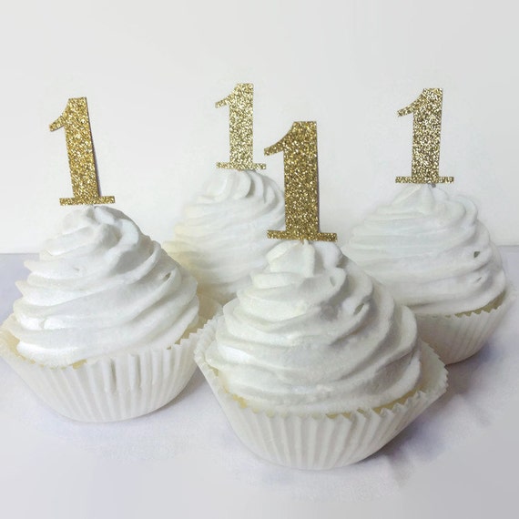 glitter number one cupcake toppers glitter by