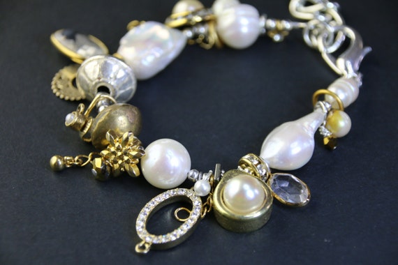 Vintage and Pearl Bracelet // Handmade by MattWalkerJewellery