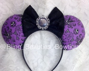 Disney Inspired Haunted Mansion Ears Minnie Mouse Ears Headband Wallpaper Print
