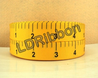 7/8" Measuring Tape Grosgrain Ribbon