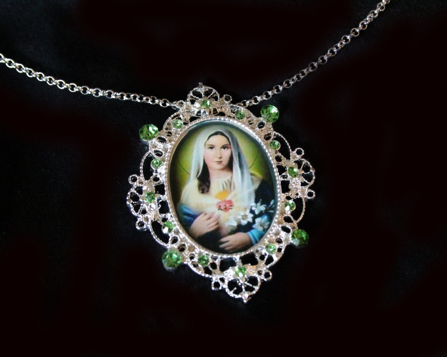 Immaculate Heart of Mary Necklace Christian Jewelry Catholic