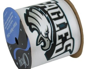 2.5" NFL Philadelphia Eagles Ribbon, 9 foot spool , Licensed NFL Offray Ribbon