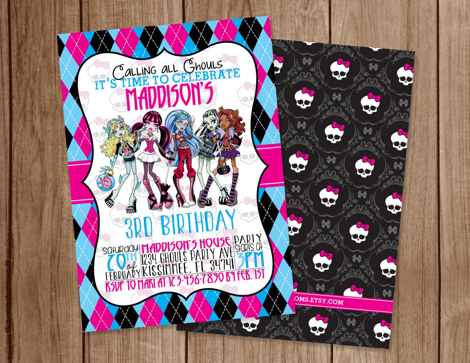 Monster High Printable Birthday Invitation by LittleRainbowBlooms