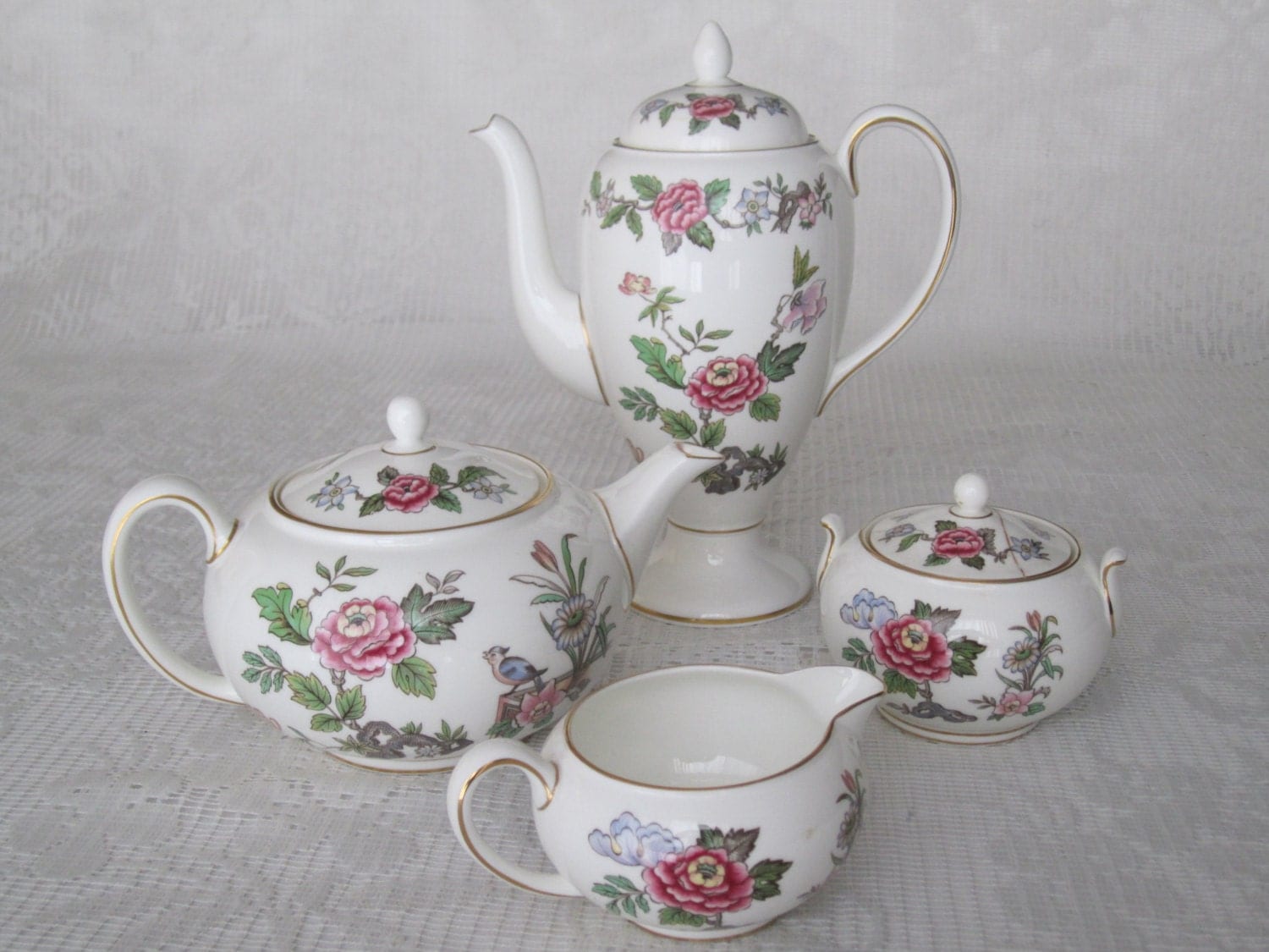 Tea Serving Set Wedgwood Bone China Made by WaterlooAntiqueQueen