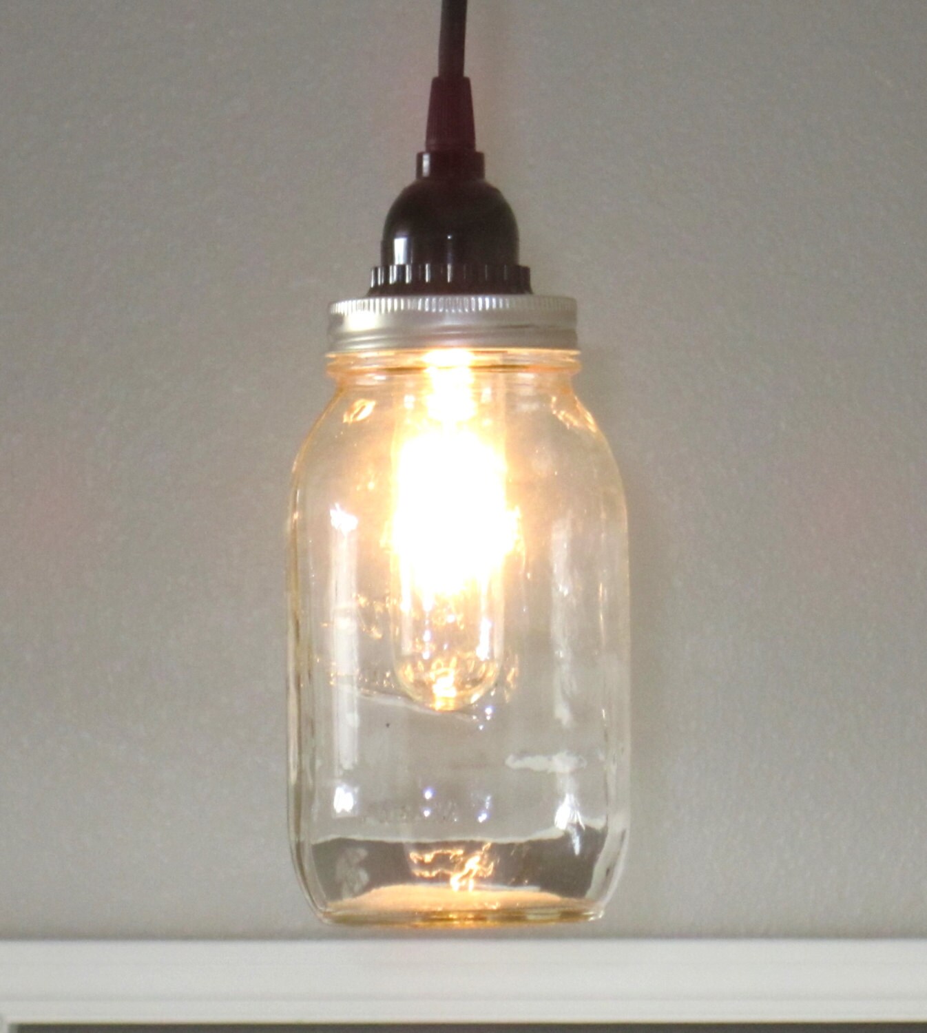 Mason Jar Pendant Light Lighting Rustic by OutoftheWdworkDesign