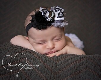 Oakland Raiders headband- Baby headband- Football headband- Sports headband- NFL headband