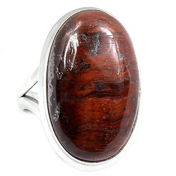 Red Tiger Eye Sterling Silver Ring Jewelry s.8 by xtremegems