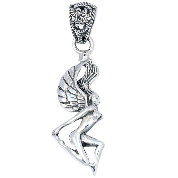 Fairy 925 Sterling Silver Pendant Plain Design by xtremegems