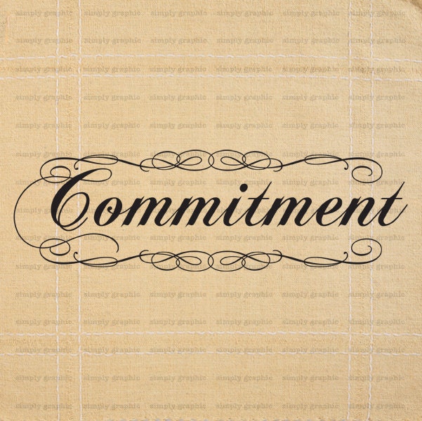 Commitment Word Art Script Font Instant by SimplyGraphicStore