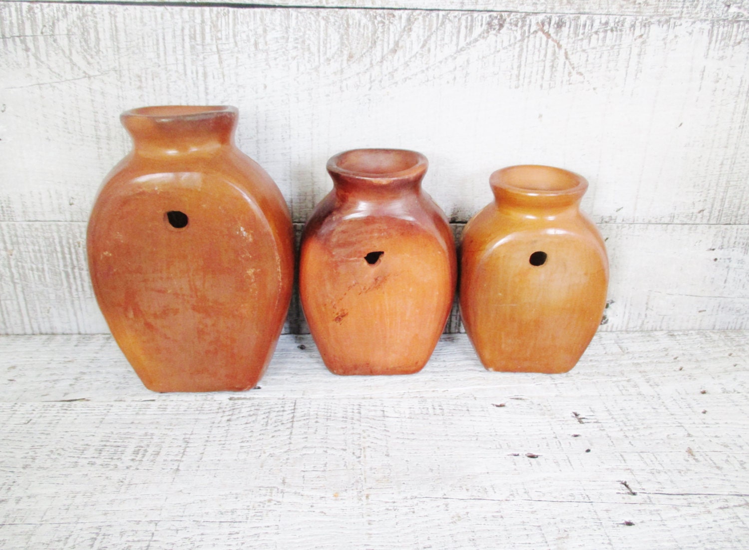 Vintage Hanging Vases Set of 3 Wall Pocket by TheDustyOldShack
